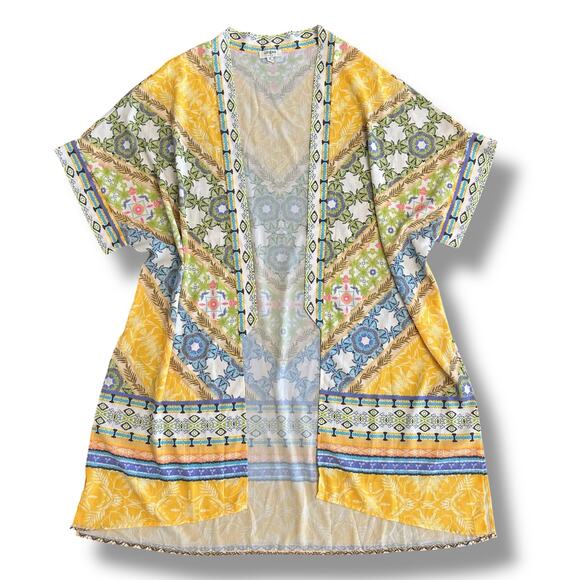 Umgee Kimono Cardigan Women’s Small Multicolor Boho Festival Beach Cover Up - Picture 1 of 7